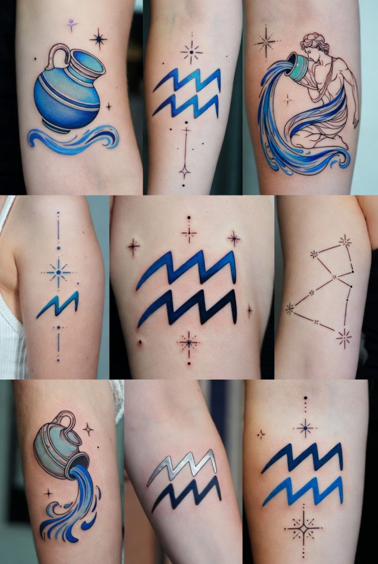 Aquarius symbol tattoo
