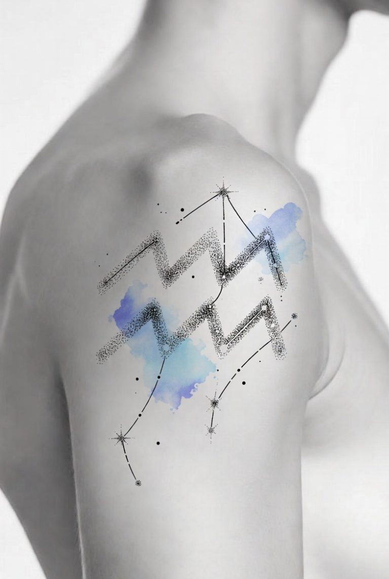 Aquarius constellation tattoo