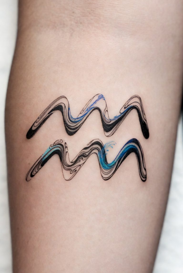 Aquarius-style waves colored